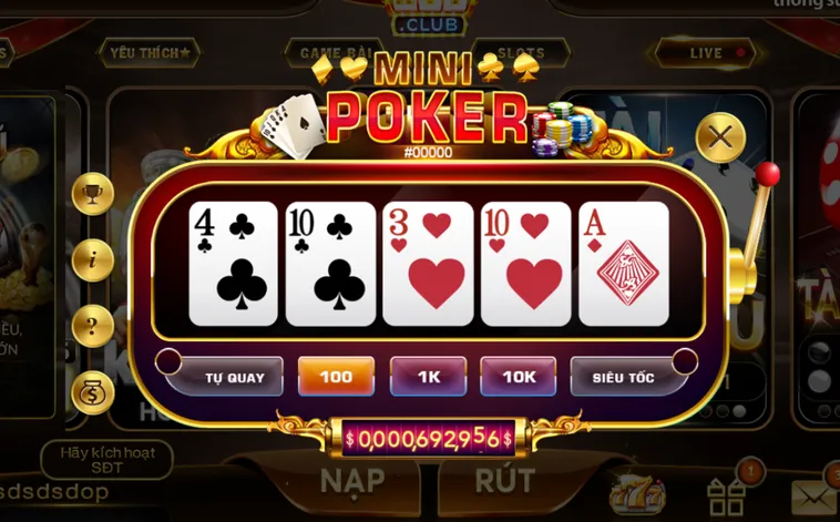Trải Nghiệm Minigame Mini Poker Tại HitClub Đẳng Cấp Thượng Lưu Với Lối Chơi Độc Đáo