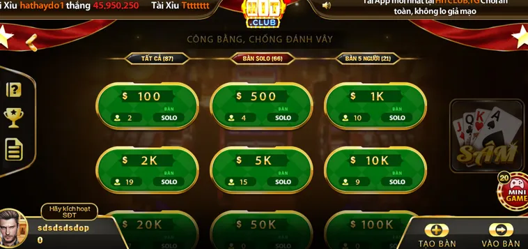 Sâm Lốc Tại HitClub Đỉnh Cao Sòng Bạc Trực Tuyến Với Tỷ Lệ Thắng Cực Khủng
